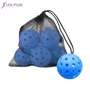 6x Bóng Pickleball Bóng Pickle Thể Thao 74mm Đàn Hồi Cao Di Động 40 Lỗ Có Túi Lưới Để Tập Thể Thao Trong Nhà Và Ngoài Trời