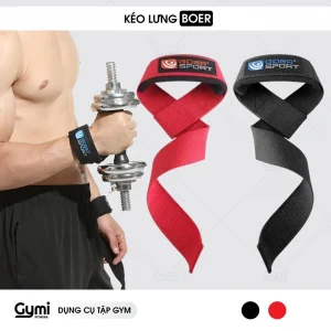Dây Kéo Lưng Boer Tập Gym - Dây Đeo Hỗ Trợ Cổ Tay, Cổ Tay - Tập Tạ, Deadlift, Xà Đơn