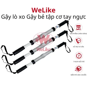 Gậy lò xo tập cơ tay inox Welike tăng cơ ngực vai xô lực bẻ 30kg 40kg 50kg 60kg tập gym thể dục thể thao tại nhà